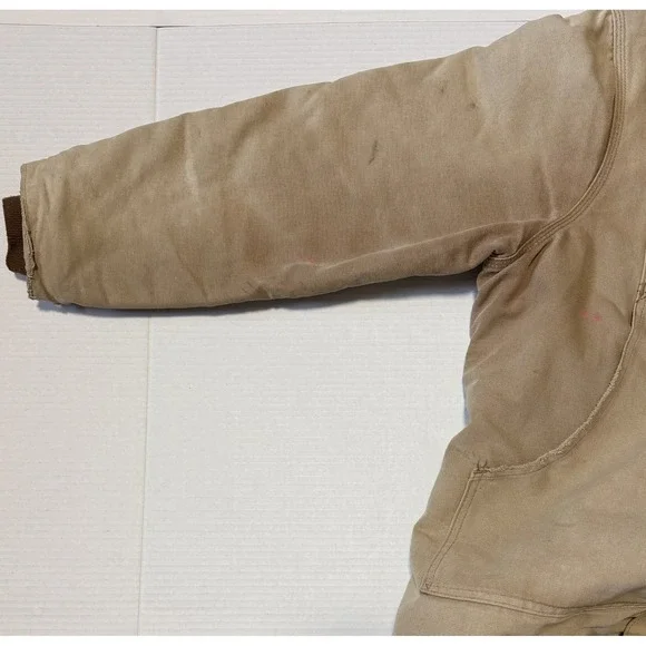 CARHARTT C03 - Men's Vintage Brown Arctic Quilt Lined Work Coat Jacket - Size 46